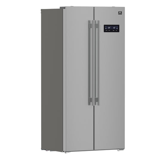 Forno Salerno 33-Inch Side-by-Side Stainless Steel Refrigerator, 15.6 cu.ft, ENERGY STAR Certified - Forno Appliances