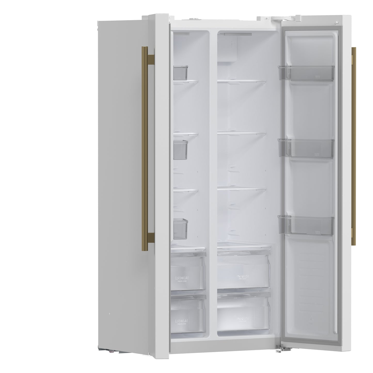 Forno Salerno Espresso 33-Inch White Side-by-Side Refrigerator, 15.6 Cu. Ft., Energy-Efficient, No Frost, Modern Design - Forno Appliances