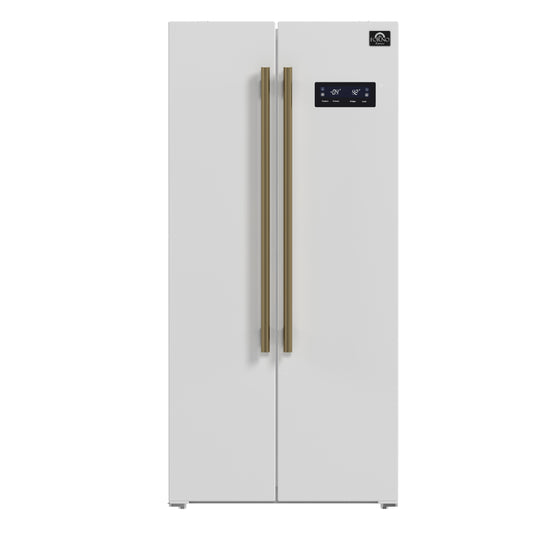 Forno Salerno Espresso 33-Inch White Side-by-Side Refrigerator, 15.6 Cu. Ft., Energy-Efficient, No Frost, Modern Design - Forno Appliances
