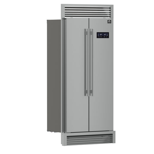 Forno Salerno 37-Inch Built-In Stainless Steel Refrigerator, 15.6 cu.ft, Decorative Grill, ENERGY STAR Certified - Forno Appliances