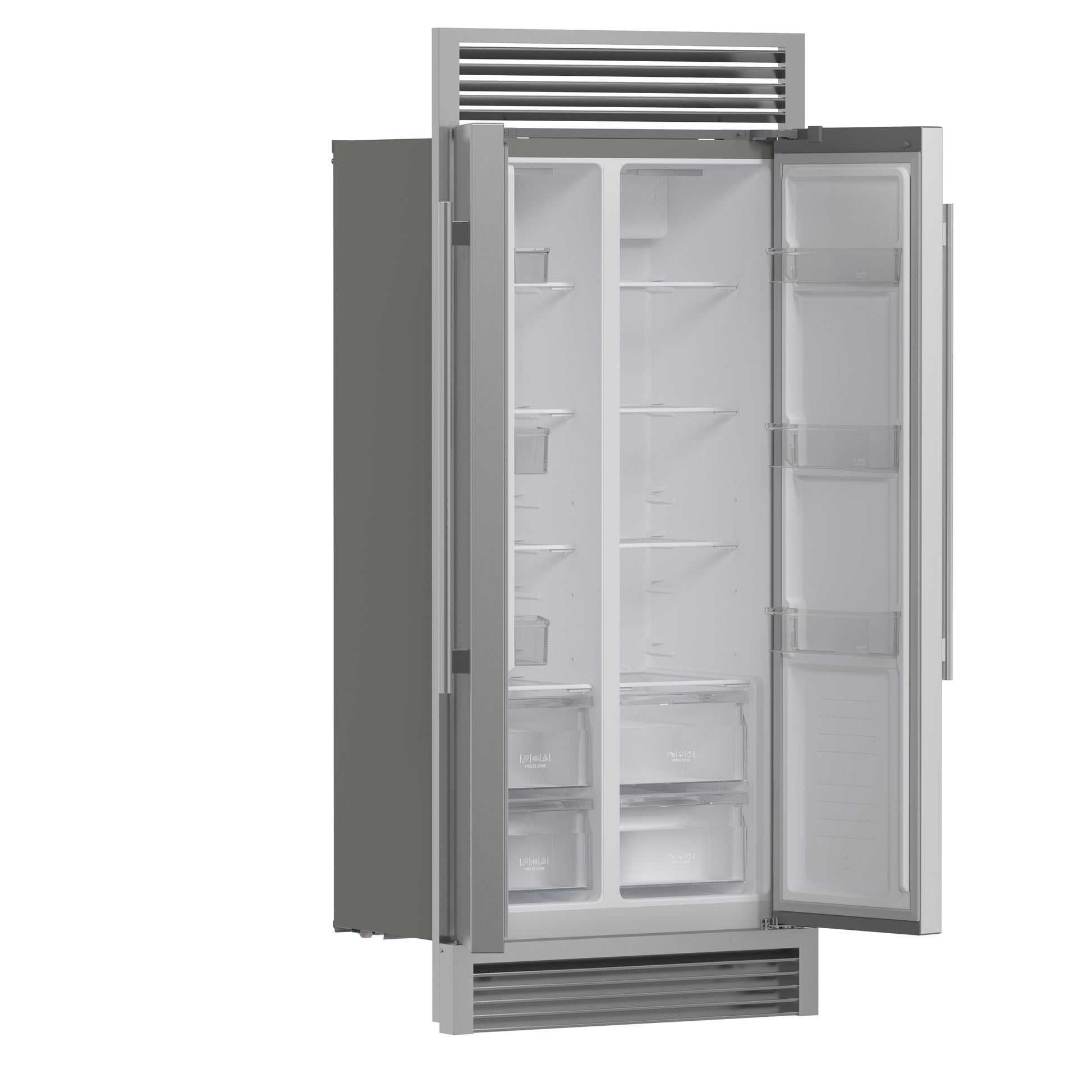 Forno Salerno 37-Inch Built-In Stainless Steel Refrigerator, 15.6 cu.ft, Decorative Grill, ENERGY STAR Certified - Forno Appliances