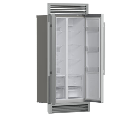 Forno Salerno 37-Inch Built-In Stainless Steel Refrigerator, 15.6 cu.ft, Decorative Grill, ENERGY STAR Certified - Forno Appliances