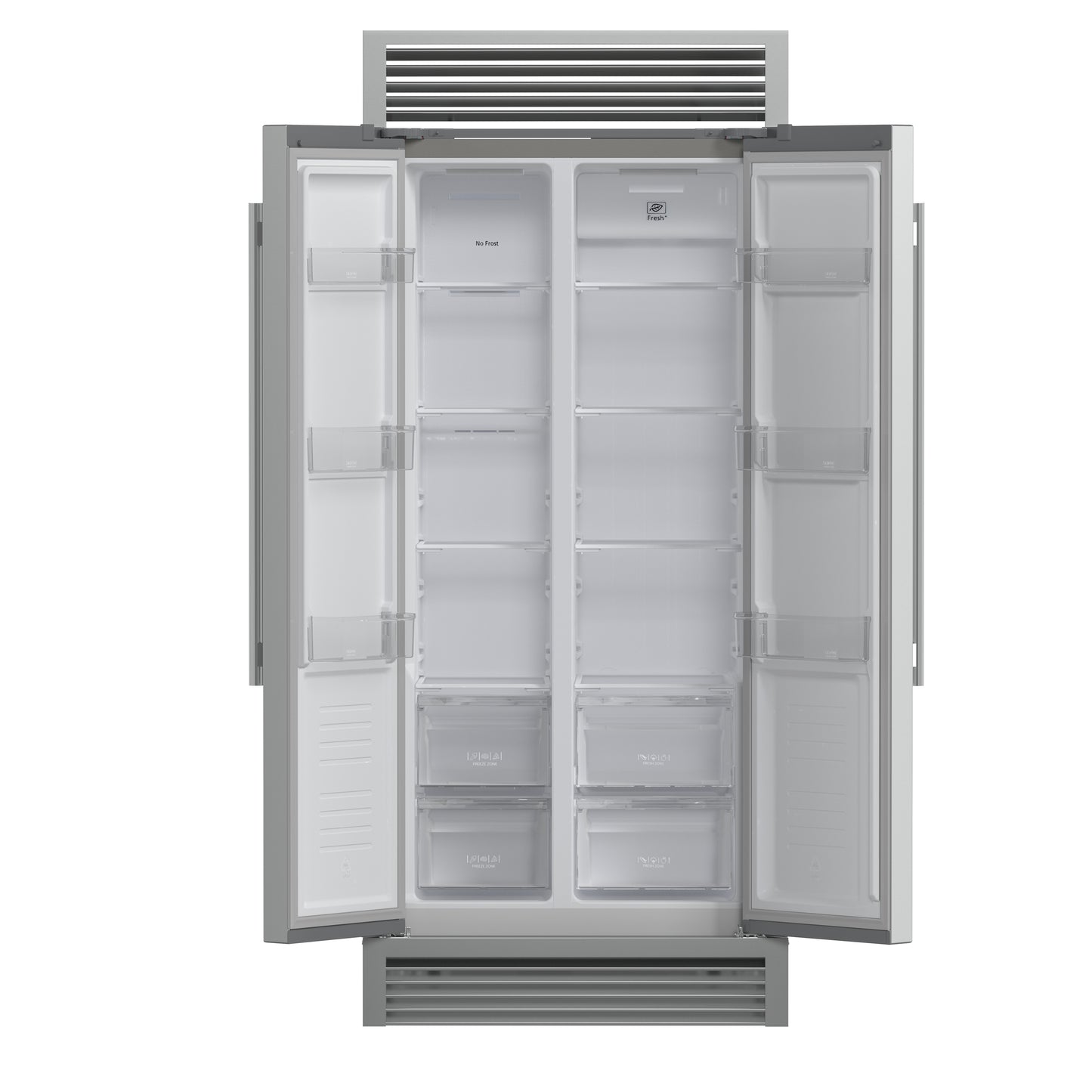 Forno Salerno 37-Inch Built-In Stainless Steel Refrigerator, 15.6 cu.ft, Decorative Grill, ENERGY STAR Certified - Forno Appliances
