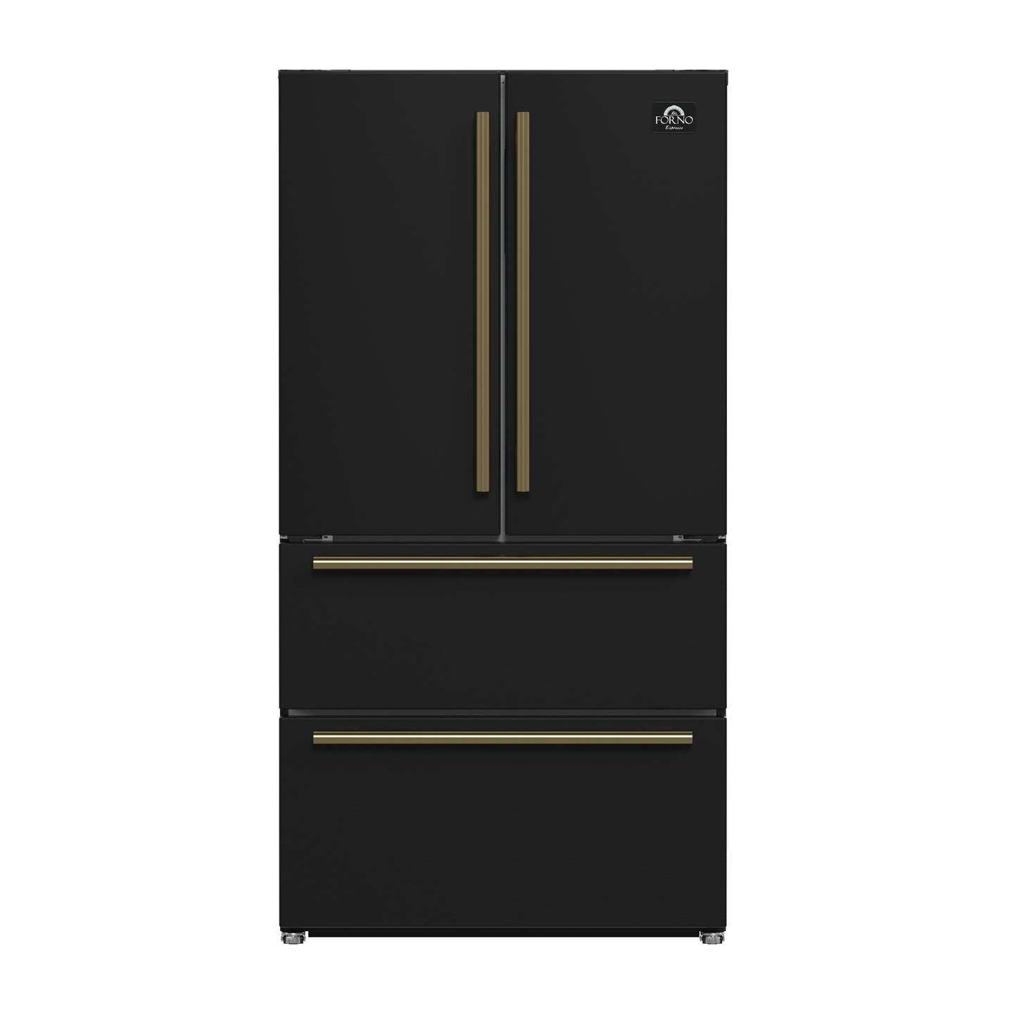 FORNO 2-Piece Black Kitchen Bundle - 30" Induction Range and 36" Bottom Freezer Refrigerator - Forno Appliances
