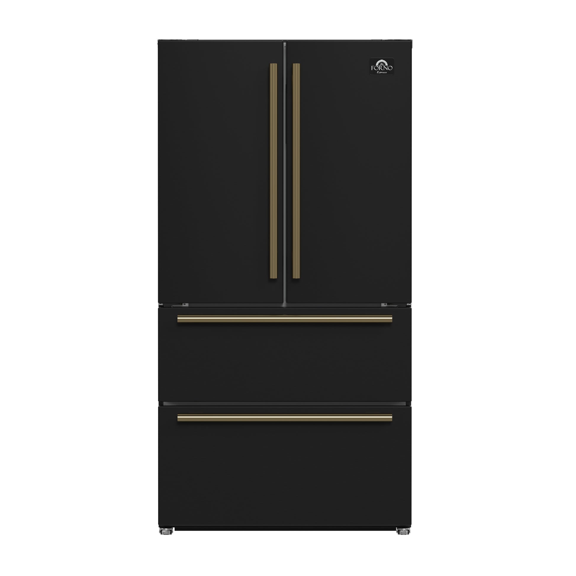 FORNO 2-Piece Black Kitchen Bundle - 30" Induction Range and 36" Bottom Freezer Refrigerator - Forno Appliances