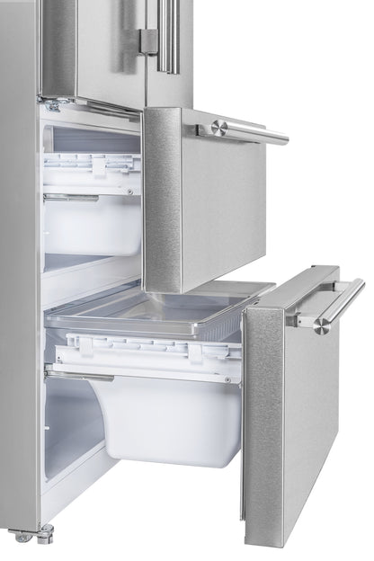 FORNO 2-Piece SS Kitchen Bundle - 30" Induction Range and 36" Bottom Freezer Refrigerator - Forno Appliances