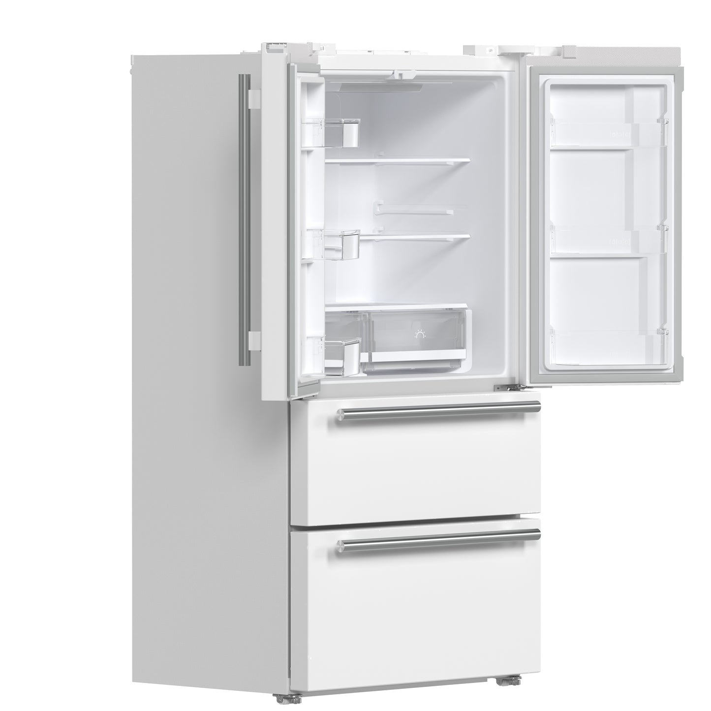 Forno Moena Espresso 36-Inch White French Door Refrigerator, 19.2 Cu. Ft., Frost-Free, Automatic Ice Maker, ENERGY STAR Certified - Forno Appliances