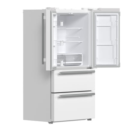 Forno Moena Espresso 36-Inch White French Door Refrigerator, 19.2 Cu. Ft., Frost-Free, Automatic Ice Maker, ENERGY STAR Certified - Forno Appliances