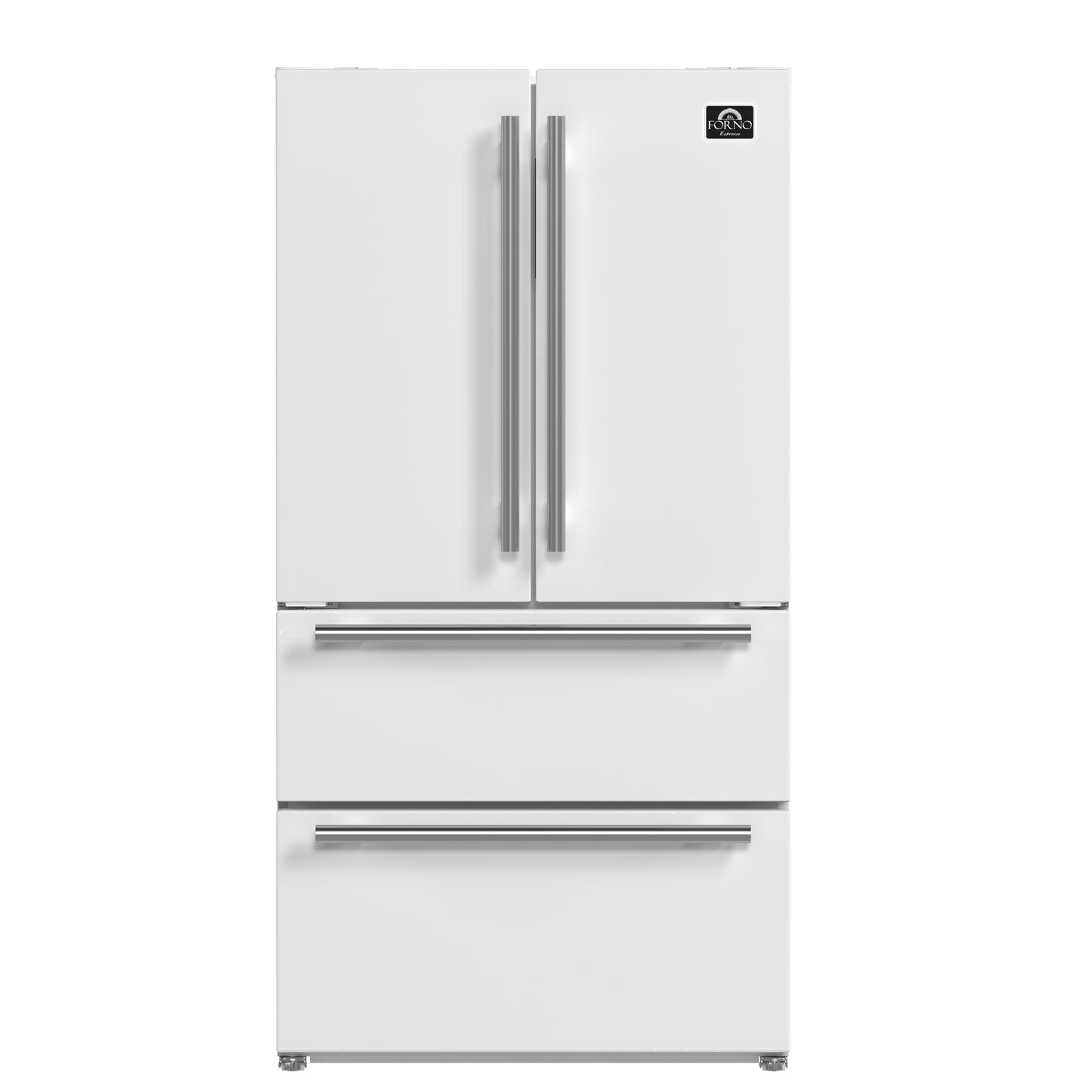 Forno Moena Espresso 36-Inch White French Door Refrigerator, 19.2 Cu. Ft., Frost-Free, Automatic Ice Maker, ENERGY STAR Certified - Forno Appliances