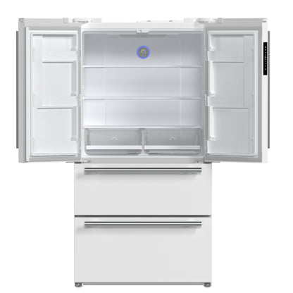 Forno Moena Espresso 36-Inch White French Door Refrigerator, 19.2 Cu. Ft., Frost-Free, Automatic Ice Maker, ENERGY STAR Certified - Forno Appliances