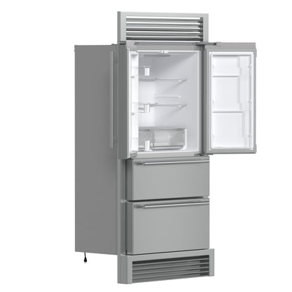 Forno Moena 40-Inch French Door Refrigerator, Stainless Steel, 19.2 cu.ft, Decorative Grill, ENERGY STAR Certified - Forno Appliances