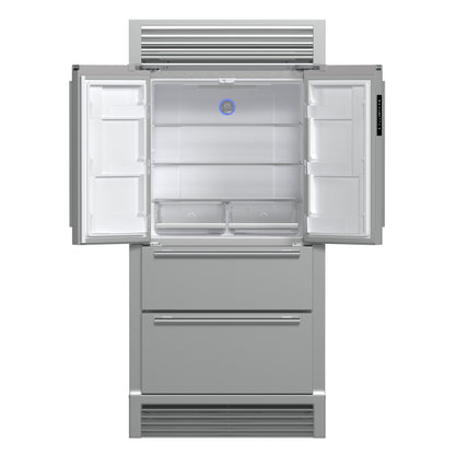 Forno Moena 40-Inch French Door Refrigerator, Stainless Steel, 19.2 cu.ft, Decorative Grill, ENERGY STAR Certified - Forno Appliances