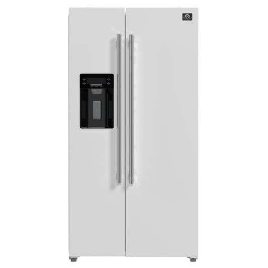 FORNO 2-Piece White Kitchen Bundle - 30" Electric Range and 36" Bottom Freezer Refrigerator - Forno Appliances