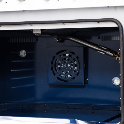 Cuisinière à gaz autoportante blanche Forno Massimo de 36 pouces, 6 brûleurs scellés, four à convection, économe en énergie