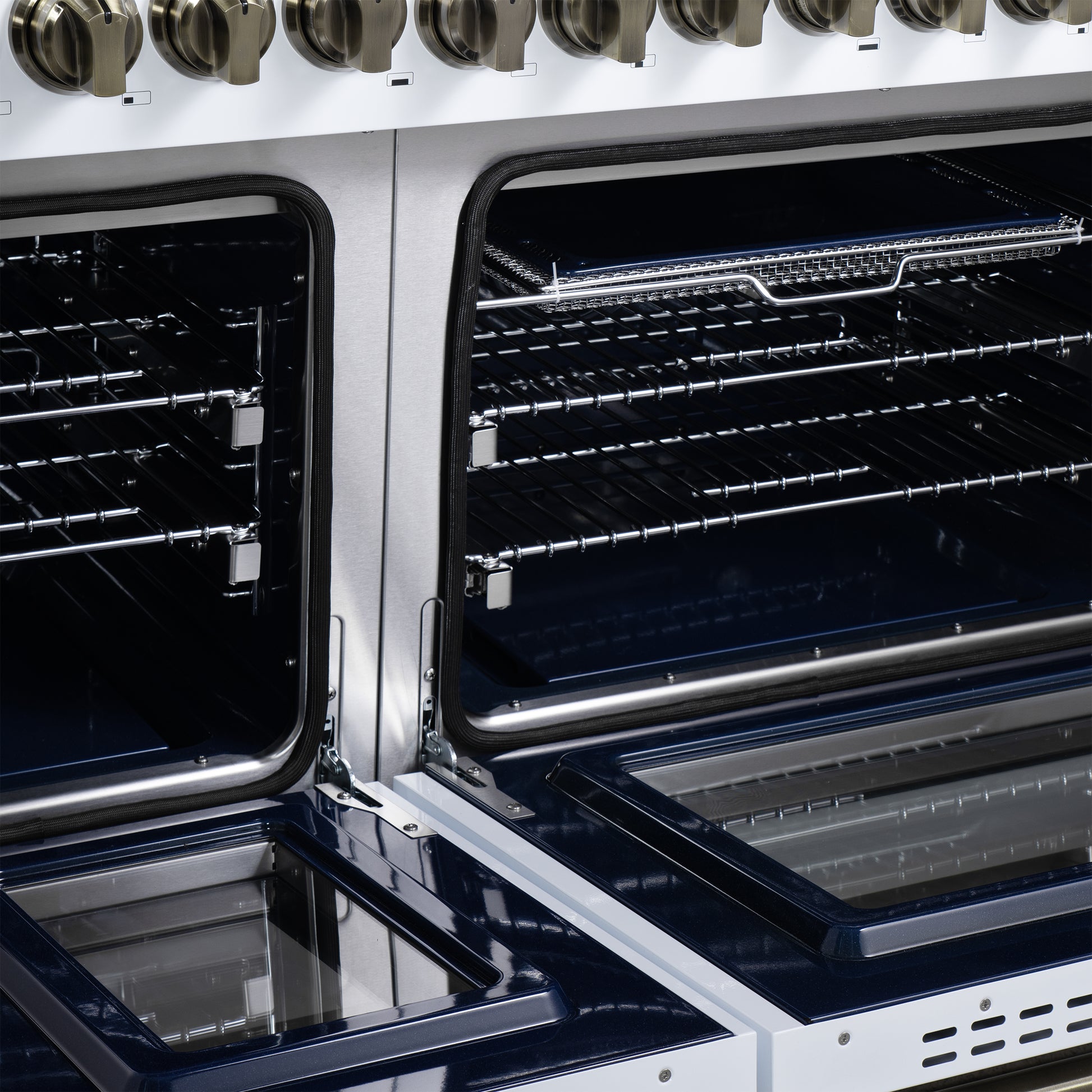 Forno Massimo 48-Inch White Freestanding Gas Range, 8 Burners, True Convection Oven - Forno Appliances
