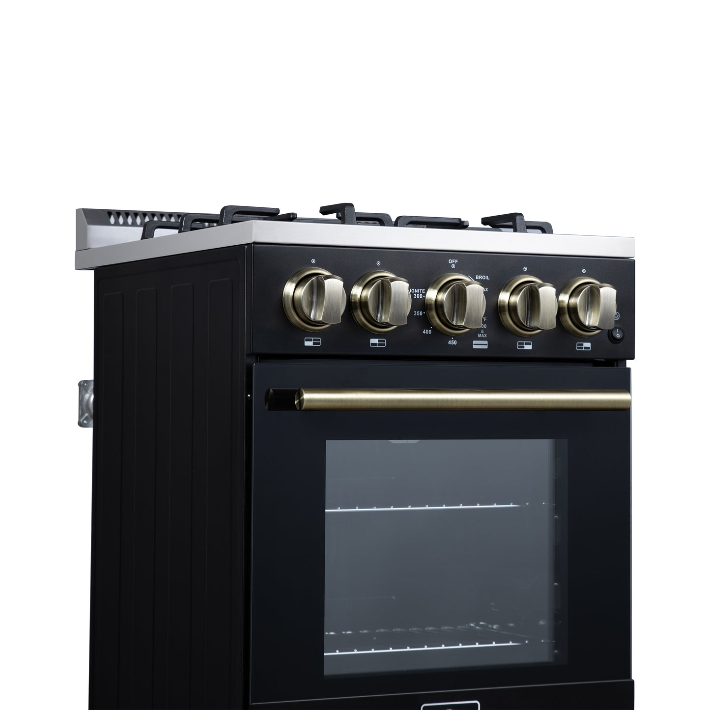 Forno Lamazze 20 Inch Freestanding Gas Range in Black, Compact Design - Forno Appliances