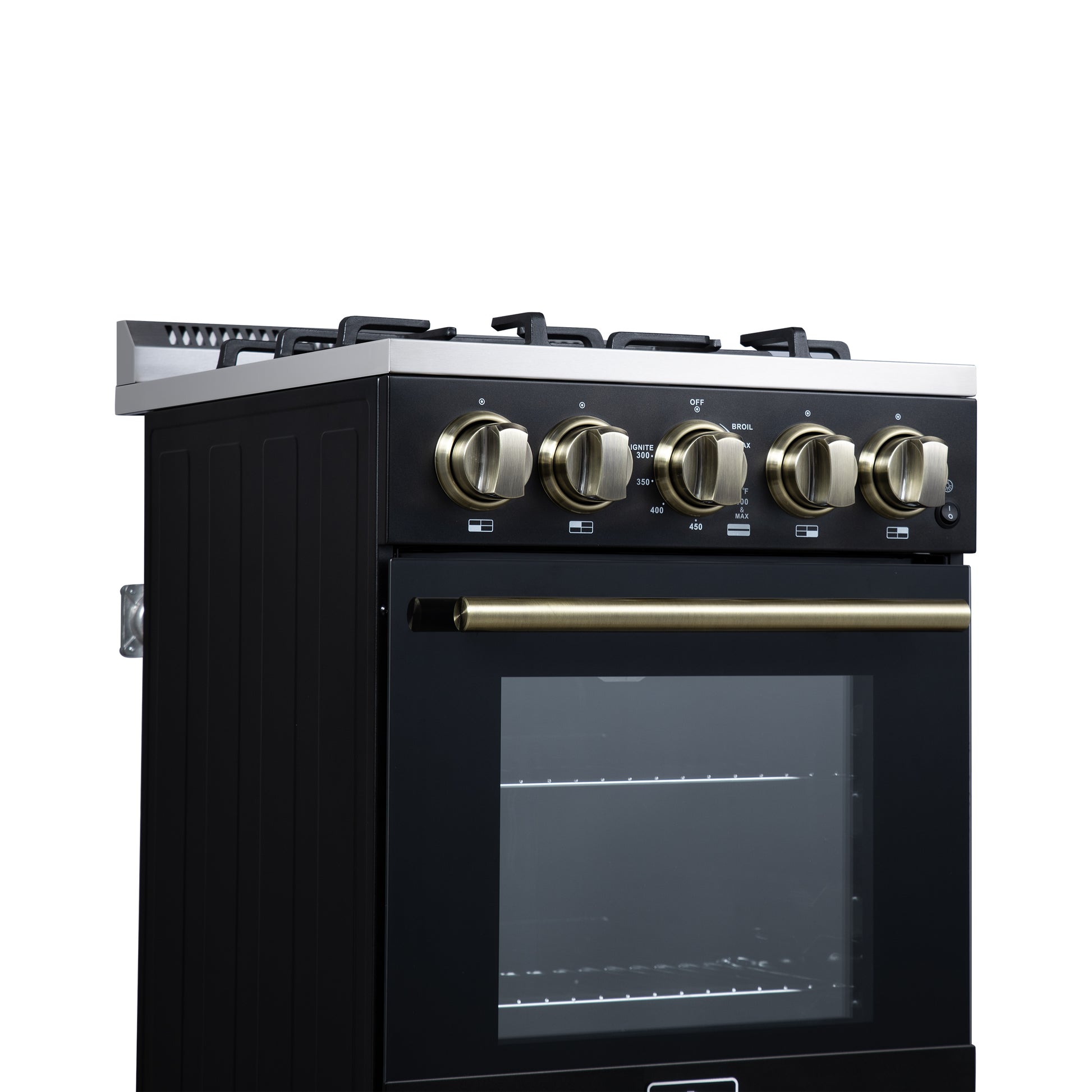Forno Lamazze 20 Inch Freestanding Gas Range in Black, Compact Design - Forno Appliances