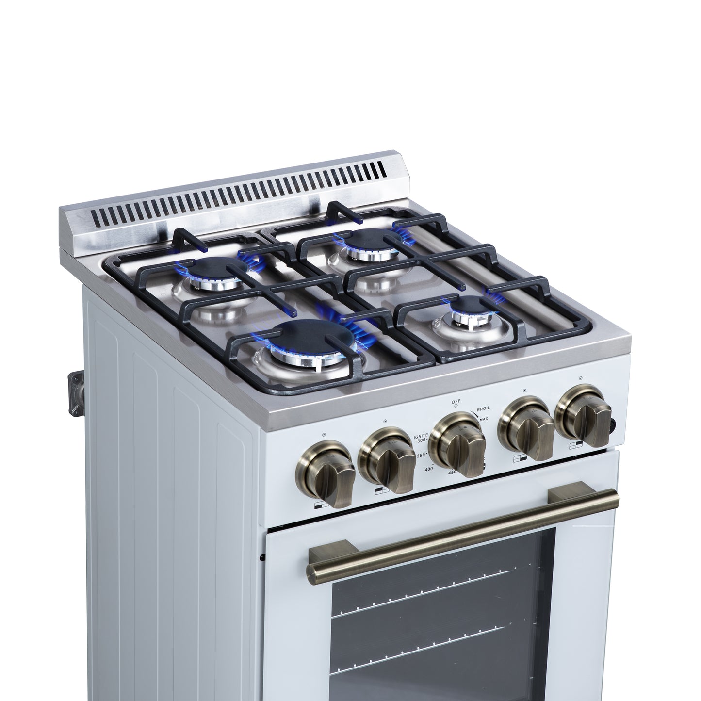 Forno Lamazze 20 Inch Freestanding Gas Range in White, Compact Design - Forno Appliances