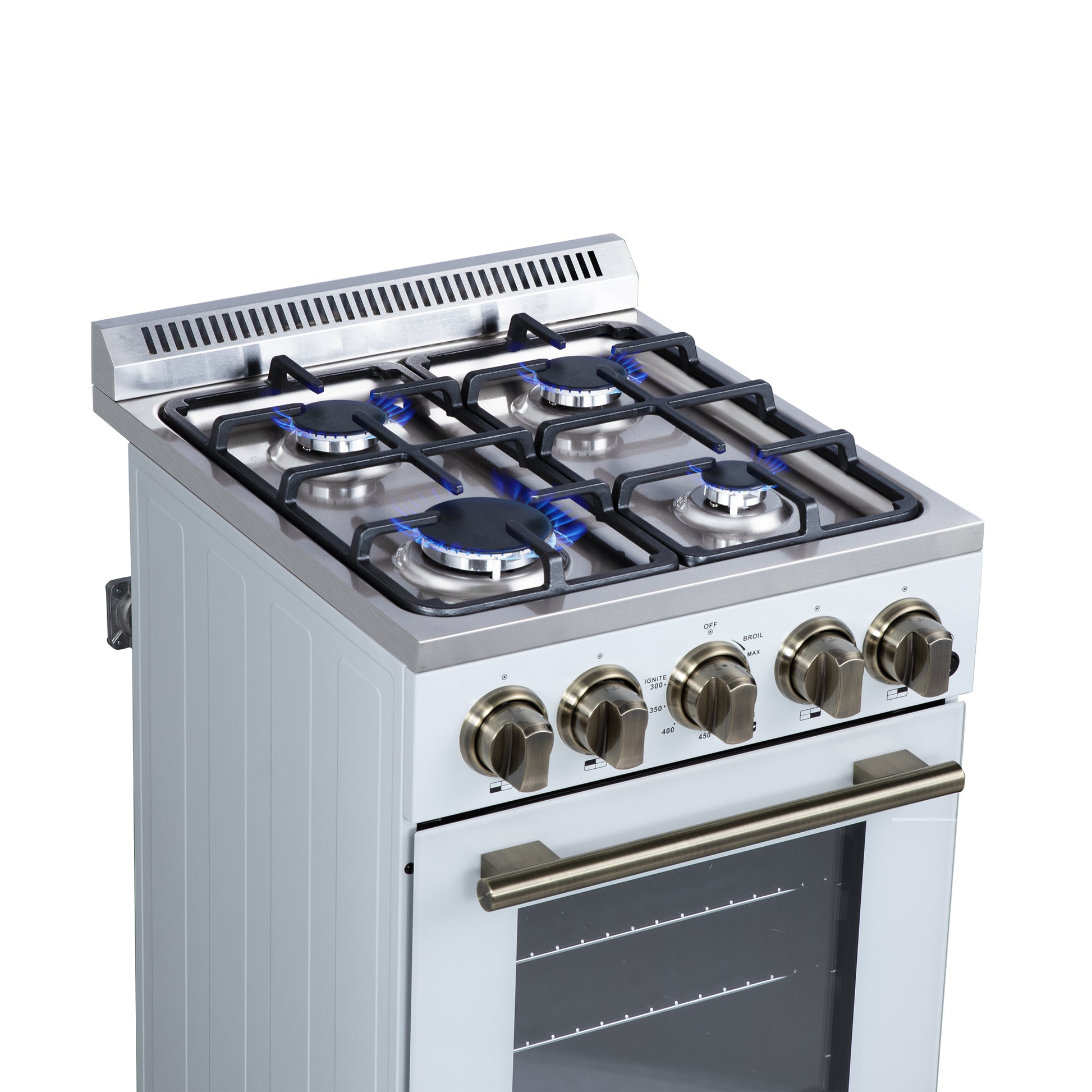 Forno Lamazze 20 Inch Freestanding Gas Range in White, Compact Design - Forno Appliances