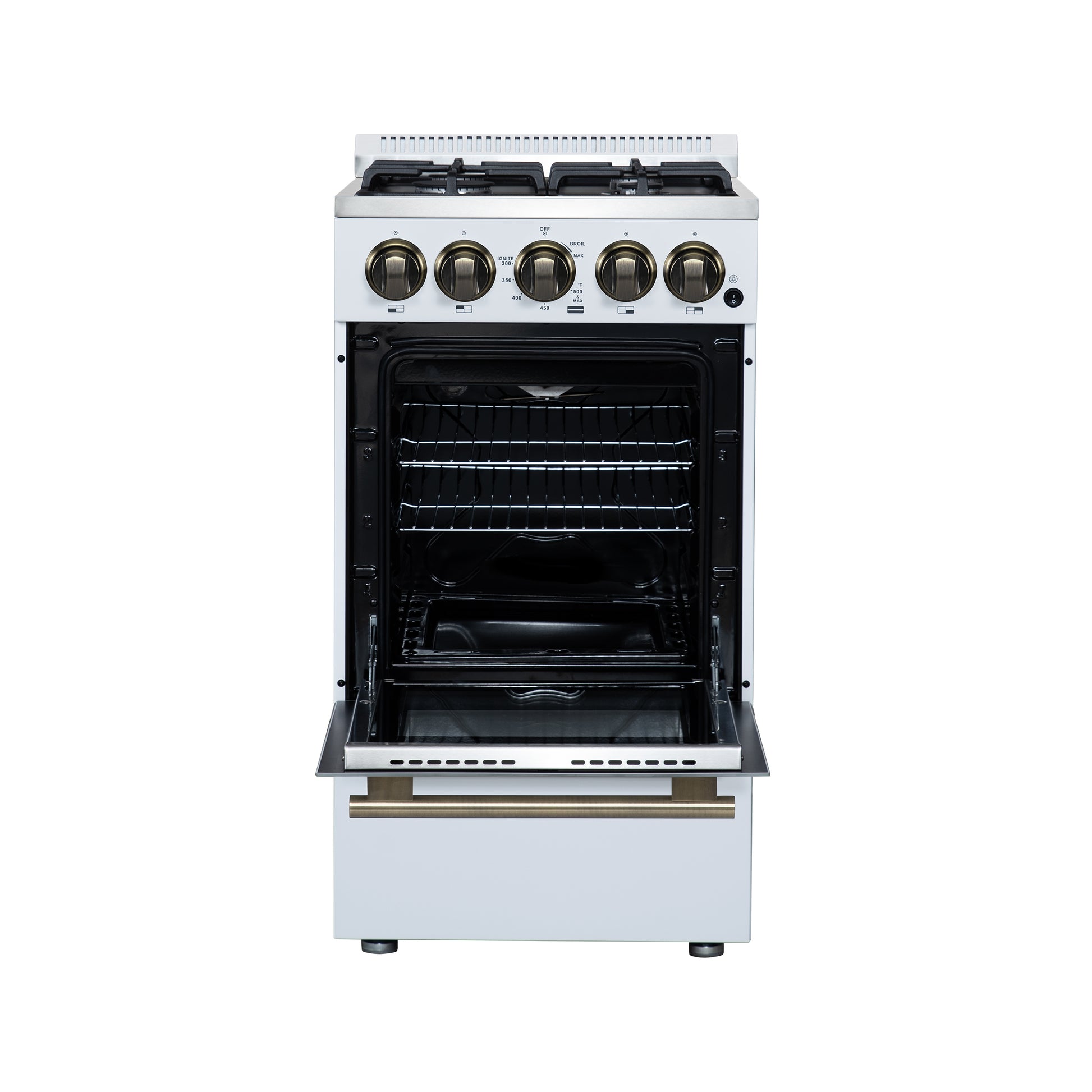 Forno Lamazze 20 Inch Freestanding Gas Range in White, Compact Design - Forno Appliances