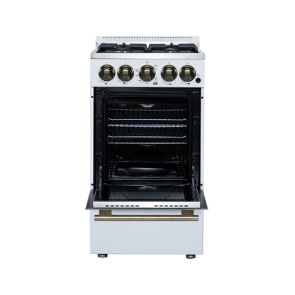 Forno Lamazze 20 Inch Freestanding Gas Range in White, Compact Design - Forno Appliances