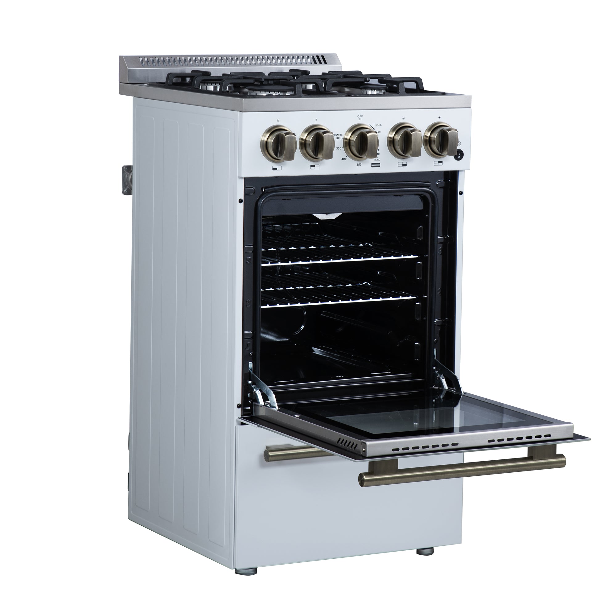 Forno Lamazze 20 Inch Freestanding Gas Range in White, Compact Design - Forno Appliances