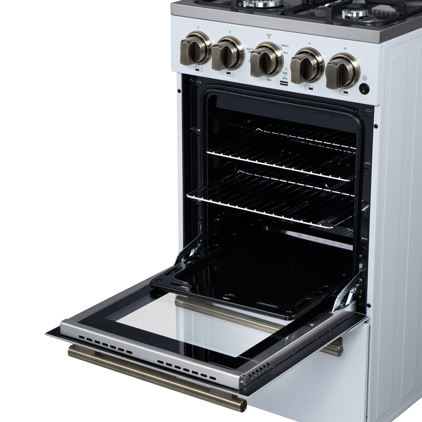 Forno Lamazze 20 Inch Freestanding Gas Range in White, Compact Design - Forno Appliances
