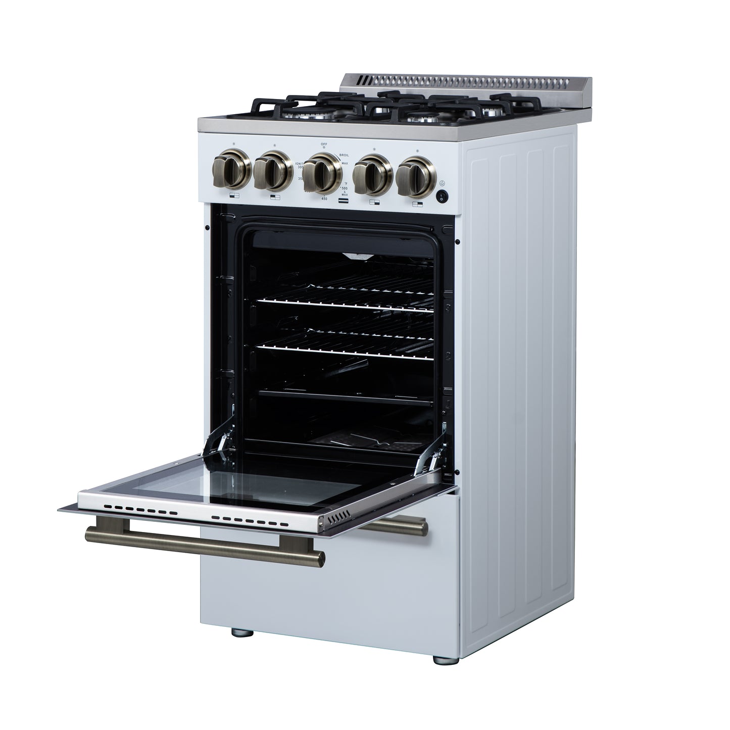 Forno Lamazze 20 Inch Freestanding Gas Range in White, Compact Design - Forno Appliances
