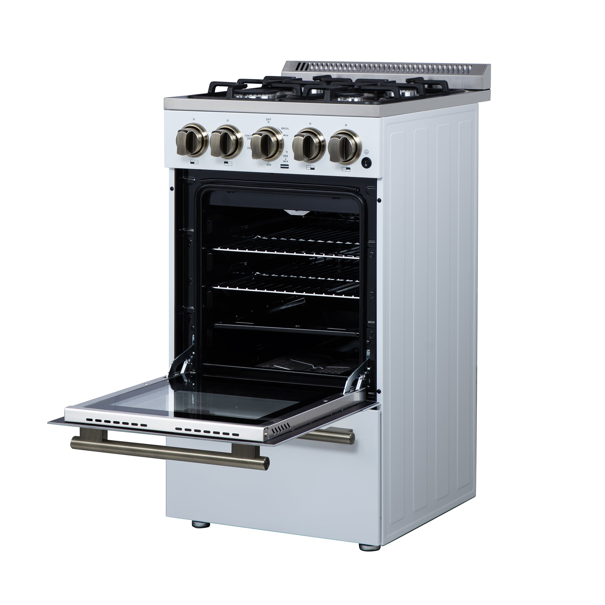 Forno Lamazze 20 Inch Freestanding Gas Range in White, Compact Design - Forno Appliances
