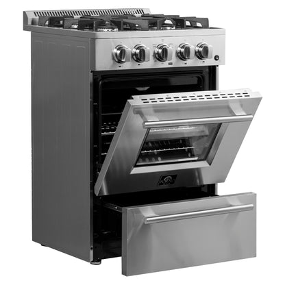 Forno Breno 24-Inch Freestanding Gas Range, Compact Design, Energy Efficient - Forno Appliances