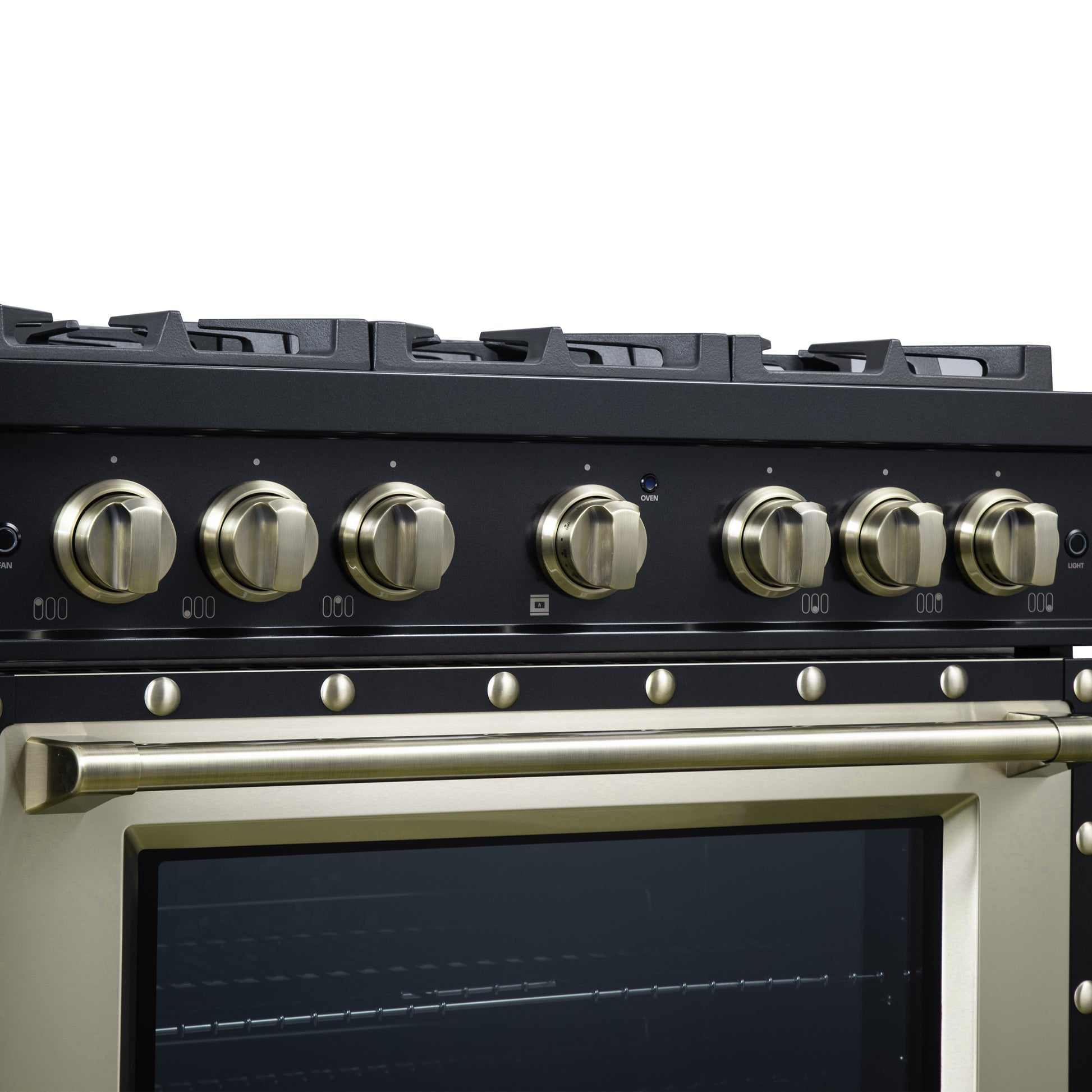 Valente 36" Gas Range in Black, 6 Sealed Burnes, 71 000 BTU Cooktop Output , 5.2 Cu.Ft. convection Oven, Telescopic Racks - Forno Appliances