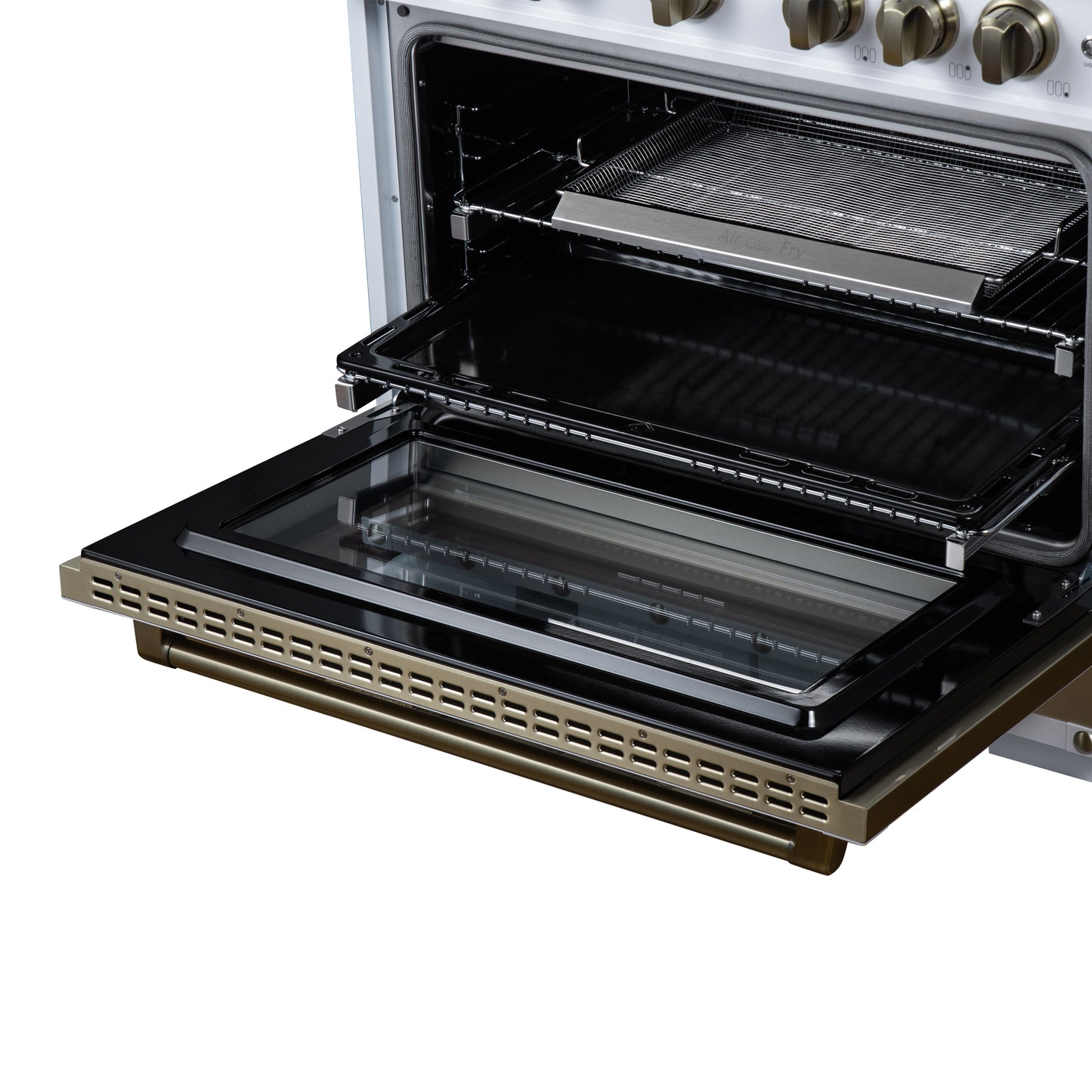 Valente 36" Gas Range in White, 6 Sealed Burnes, 71 000 BTU Cooktop Output , 5.2 Cu.Ft. convection Oven, Telescopic Racks - Forno Appliances