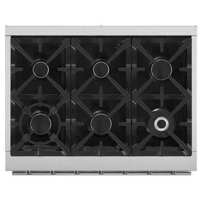 Forno Massimo 36-Inch Freestanding Gas Range, 6 Sealed Burners, Convection Oven, Energy Efficient - Forno Appliances