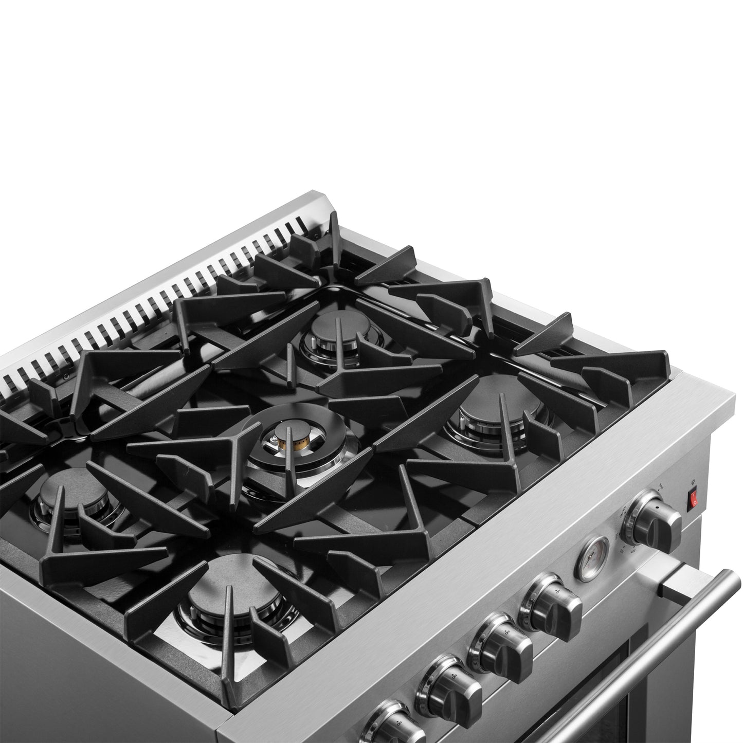 FORNO Giovanni 30-inch Gas Range Stainless Steel, 5 Burners 67,000 BTU, 4.32 cu.ft. Convection Oven - Forno Appliances