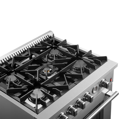 FORNO Giovanni 30-inch Gas Range Stainless Steel, 5 Burners 67,000 BTU, 4.32 cu.ft. Convection Oven - Forno Appliances