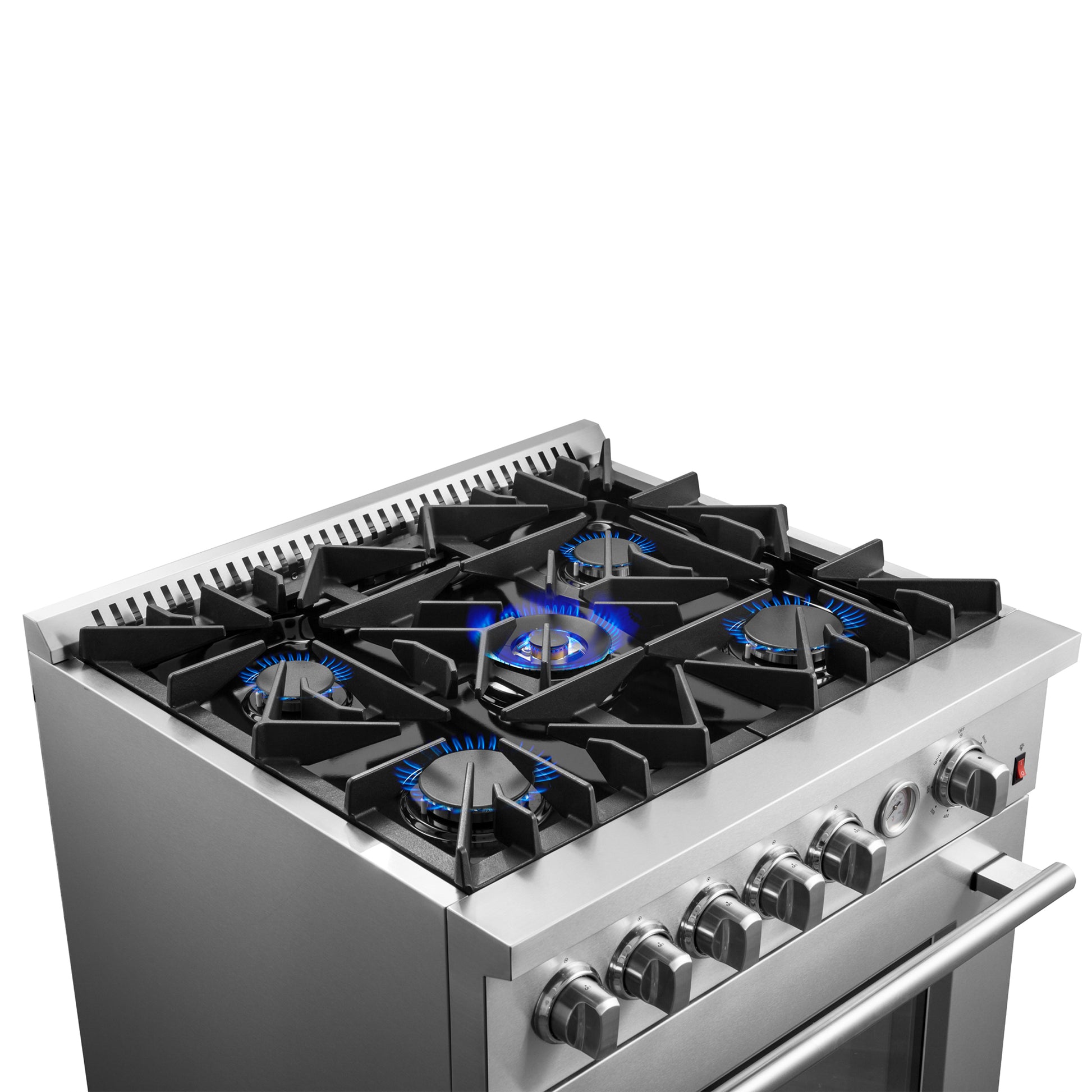 FORNO Giovanni 30-inch Gas Range Stainless Steel, 5 Burners 67,000 BTU, 4.32 cu.ft. Convection Oven - Forno Appliances