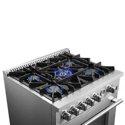 FORNO Giovanni 30-inch Gas Range Stainless Steel, 5 Burners 67,000 BTU, 4.32 cu.ft. Convection Oven - Forno Appliances