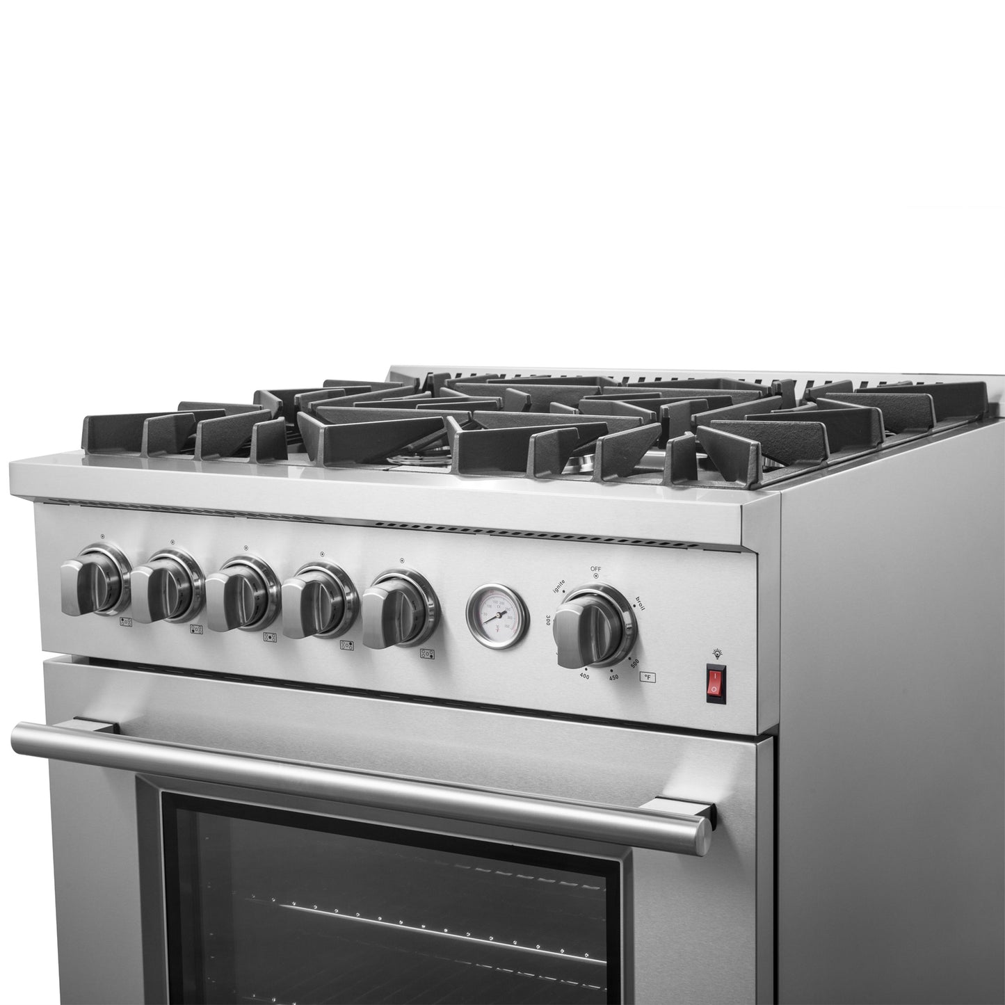 FORNO Giovanni 30-inch Gas Range Stainless Steel, 5 Burners 67,000 BTU, 4.32 cu.ft. Convection Oven - Forno Appliances