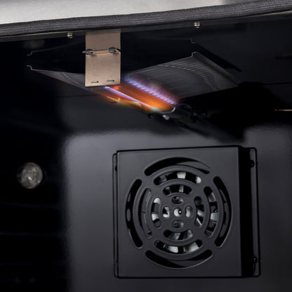 Marco 36-Inch Gas Range Black & Antique Brass Design, 6 Burners 67,000 BTU, 5.36 cu.ft. Convection Oven - Forno Appliances