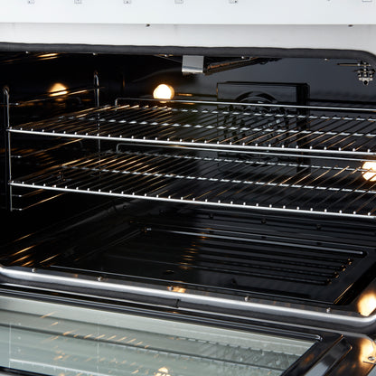 Marco 36-Inch Gas Range White & Antique Brass Design, 6 Burners 67,000 BTU, 5.36 cu.ft. Convection Oven - Forno Appliances