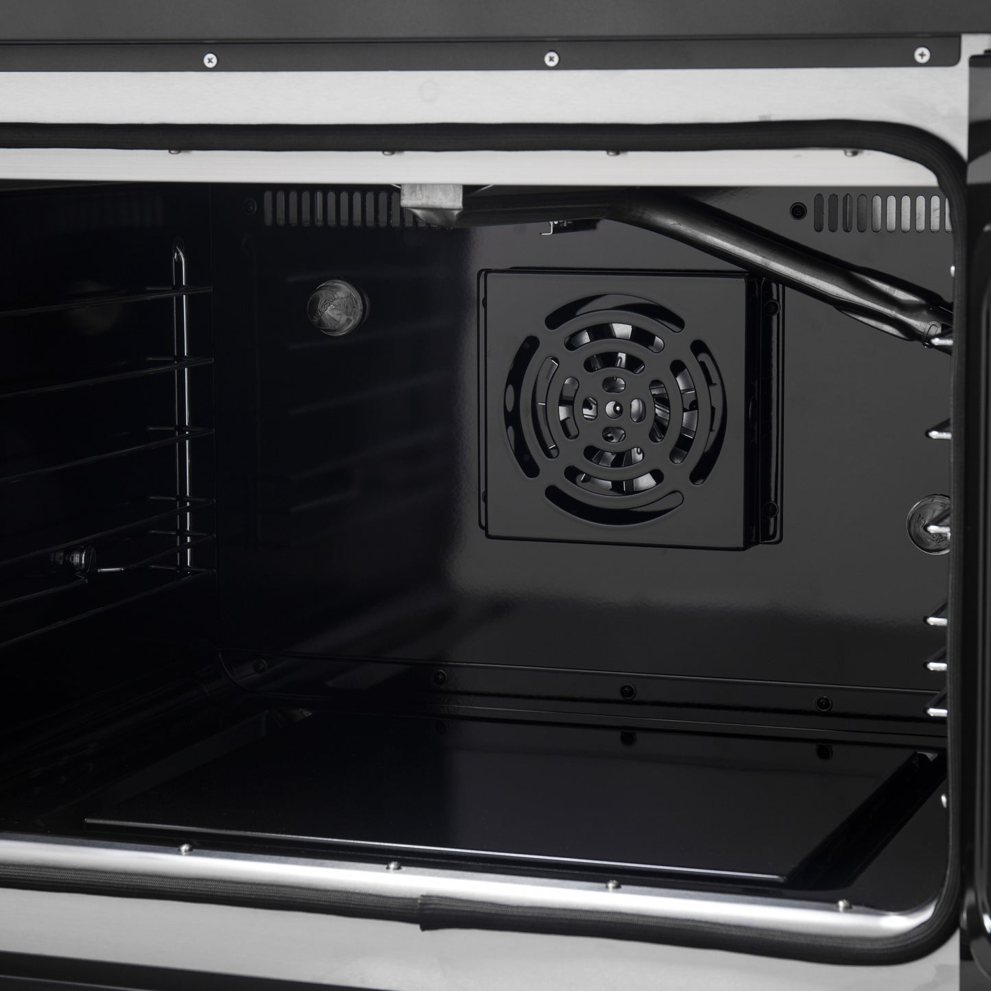 Forno Galiano 30-inch French Door Gas Range Black and Antique Brass Design, 5 Sealed Burners 68,000 BTU,  4.32 cu.ft. Convection Oven - Forno Appliances