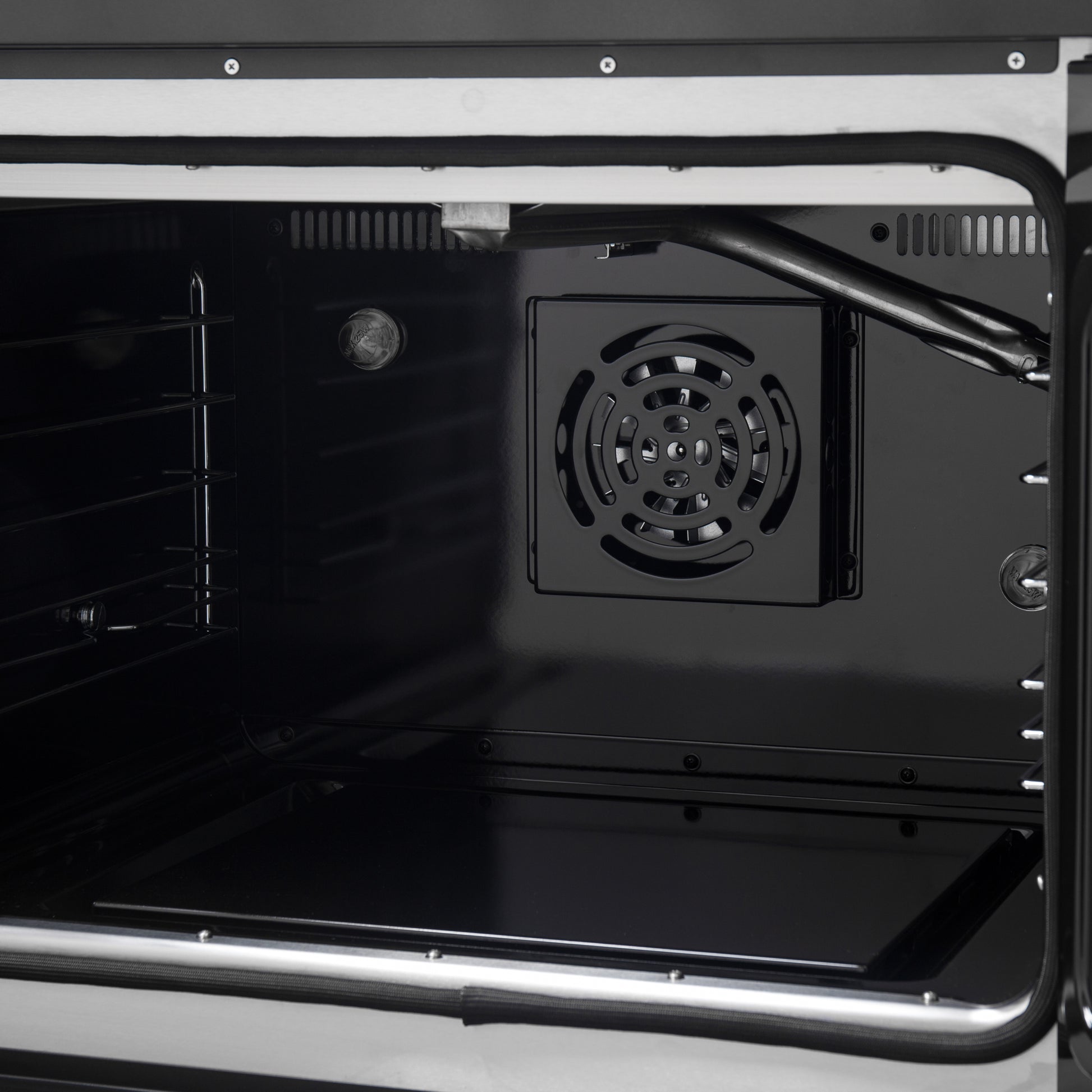 Forno Galiano 30-inch French Door Gas Range Black and Antique Brass Design, 5 Sealed Burners 68,000 BTU,  4.32 cu.ft. Convection Oven - Forno Appliances