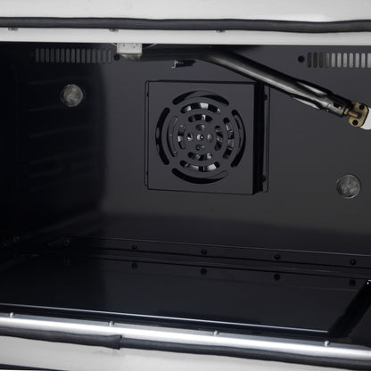 Forno Galiano 36-inch French Door Gas Range Black and Antique Brass Design, 6 Sealed Burners 83,000 BTU, 5.36 cu.ft. Convection Oven - Forno Appliances
