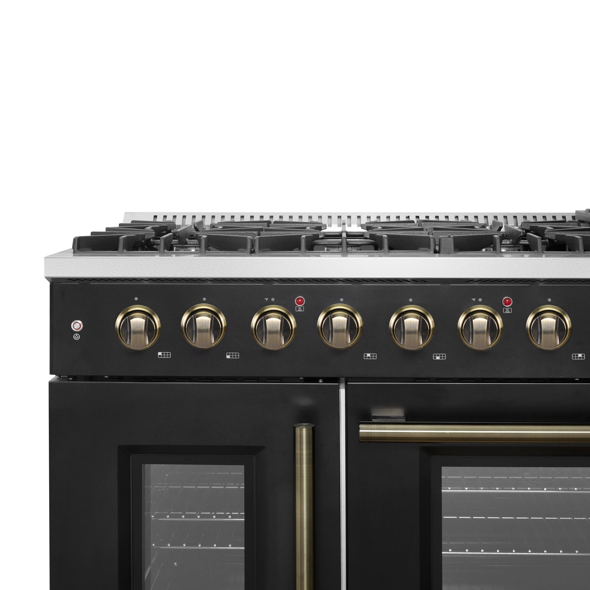 Forno Galiano 48" Freestanding French Door Gas Range in Black - Forno Appliances