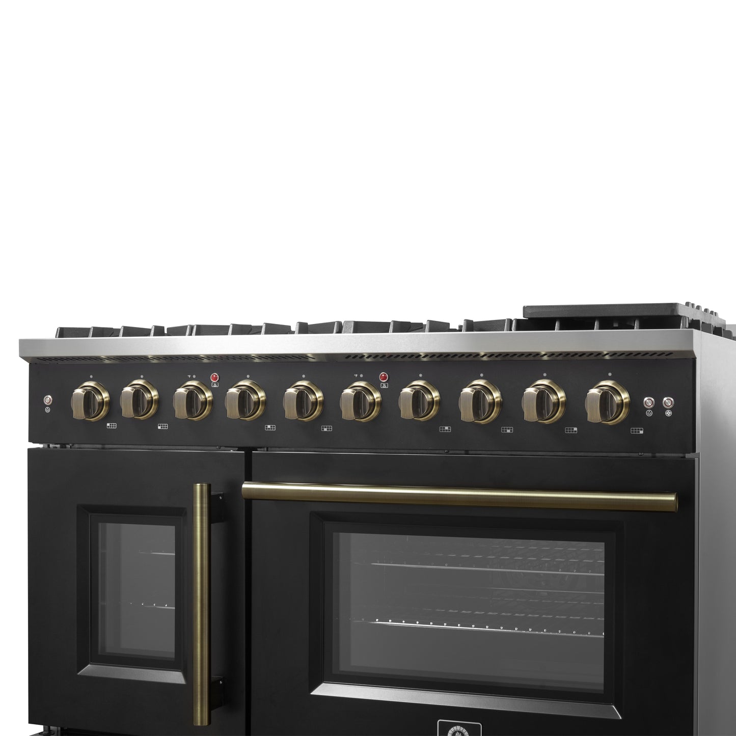 Forno Galiano 48" Freestanding French Door Gas Range in Black - Forno Appliances