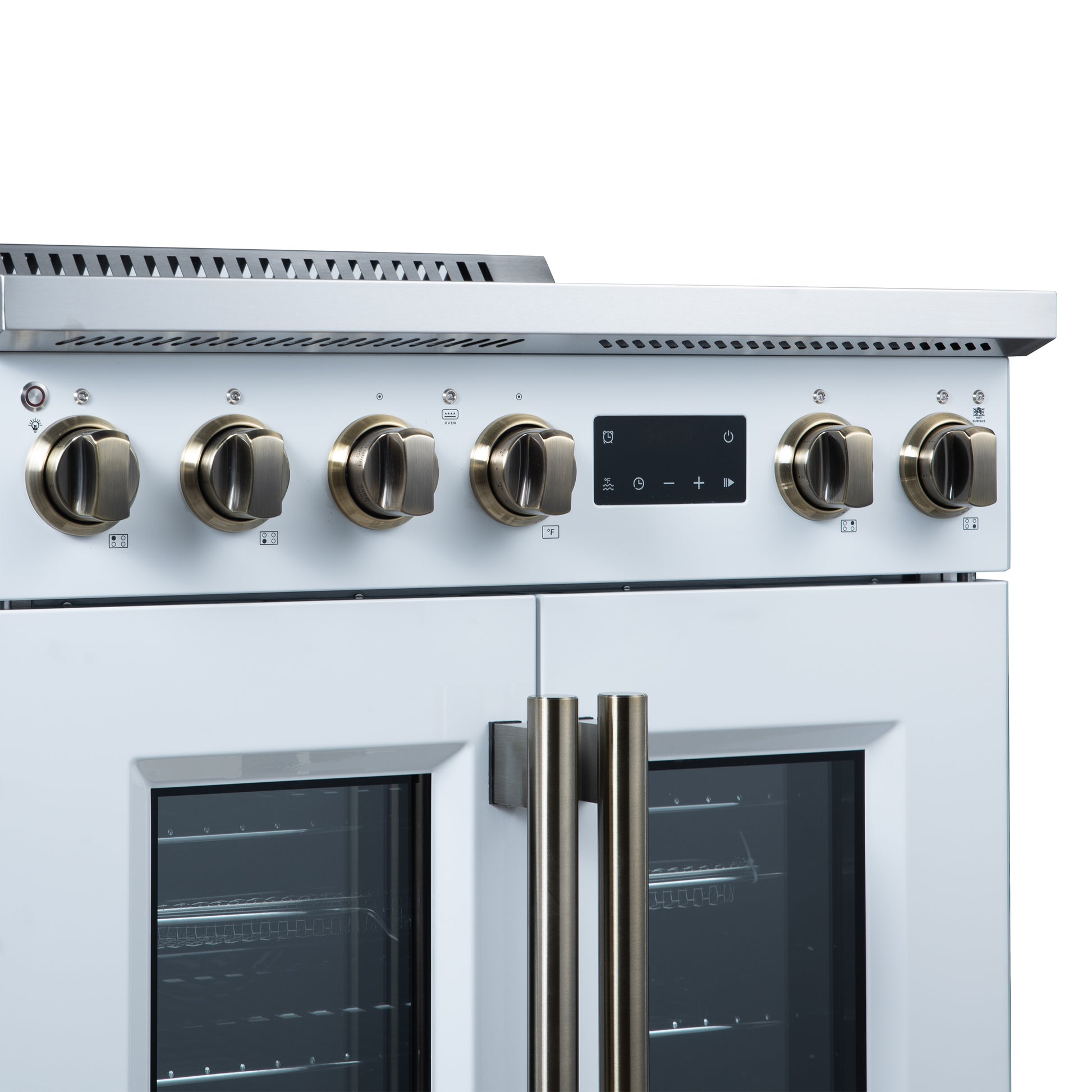 Torino French Door 30 Inch Induction Range with Air Fryer, Air Sous Vide & True Convection, Dual Broiler, White - Forno Appliances