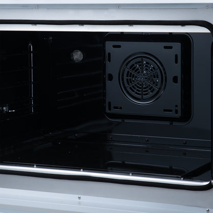 Torino French Door 36 Inch Induction Range with Air Fryer, Air Sous Vide & True Convection, Dual Broiler, White - Forno Appliances