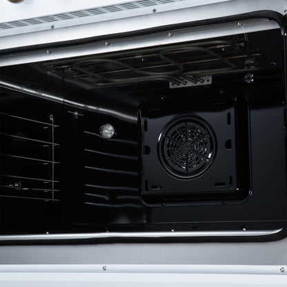Torino French Door 36 Inch Induction Range with Air Fryer, Air Sous Vide & True Convection, Dual Broiler, White - Forno Appliances