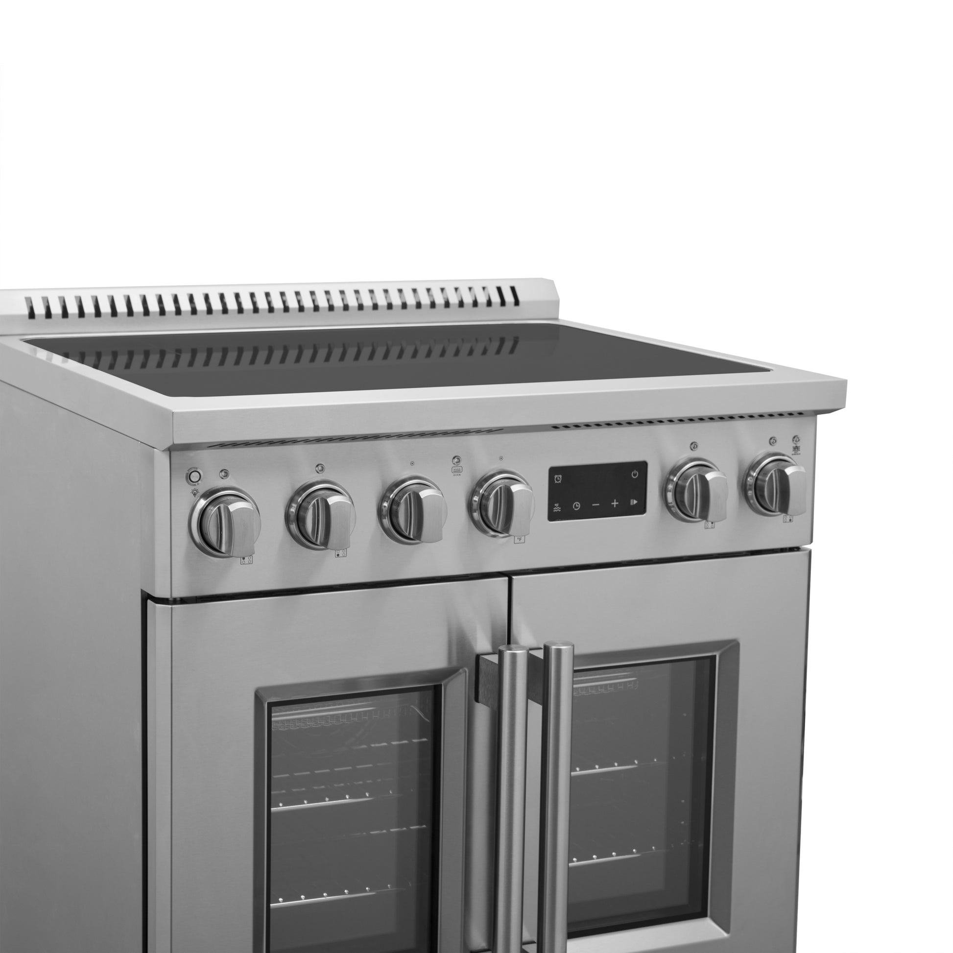 Cuisinière à induction Forno Torino de 30 pouces avec porte française, friteuse à air et four à convection véritable - Forno Appliances