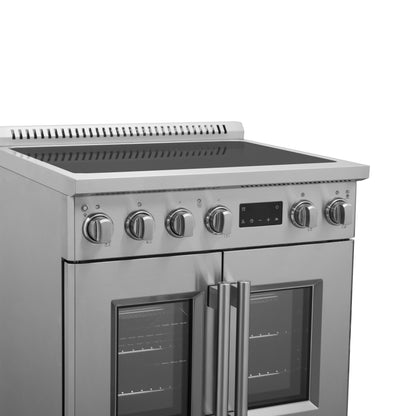 Cuisinière à induction Forno Torino de 30 pouces avec porte française, friteuse à air et four à convection véritable - Forno Appliances